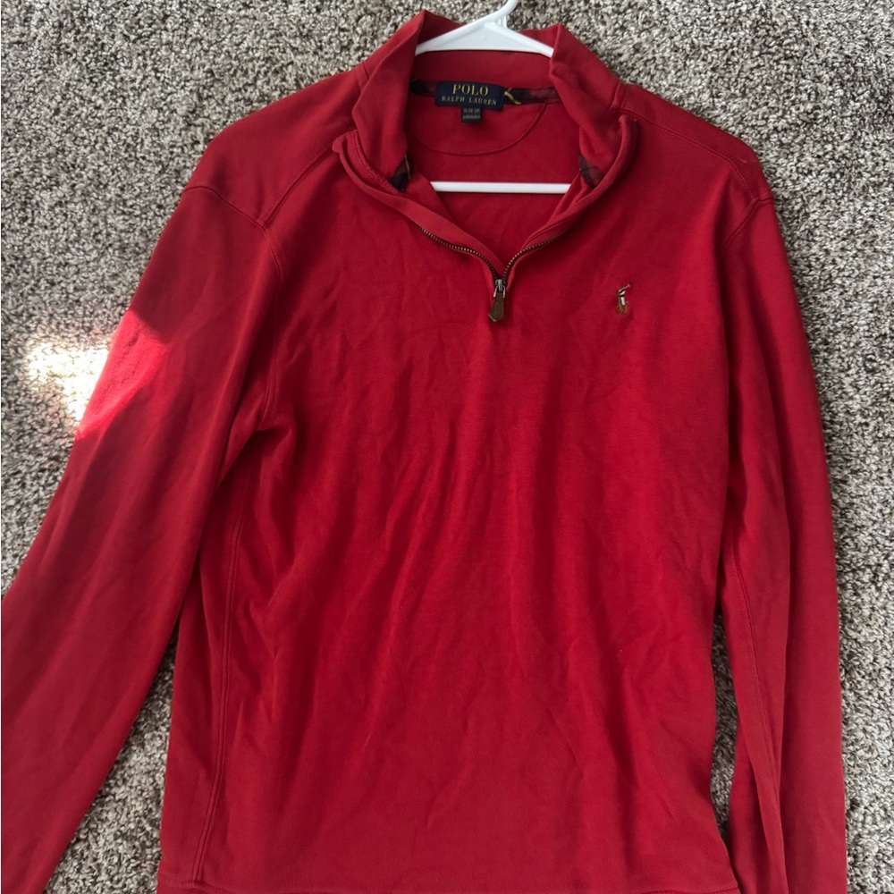 Polo by Ralph Lauren boys XL. Red Quarter-Zip Cotton Sweater